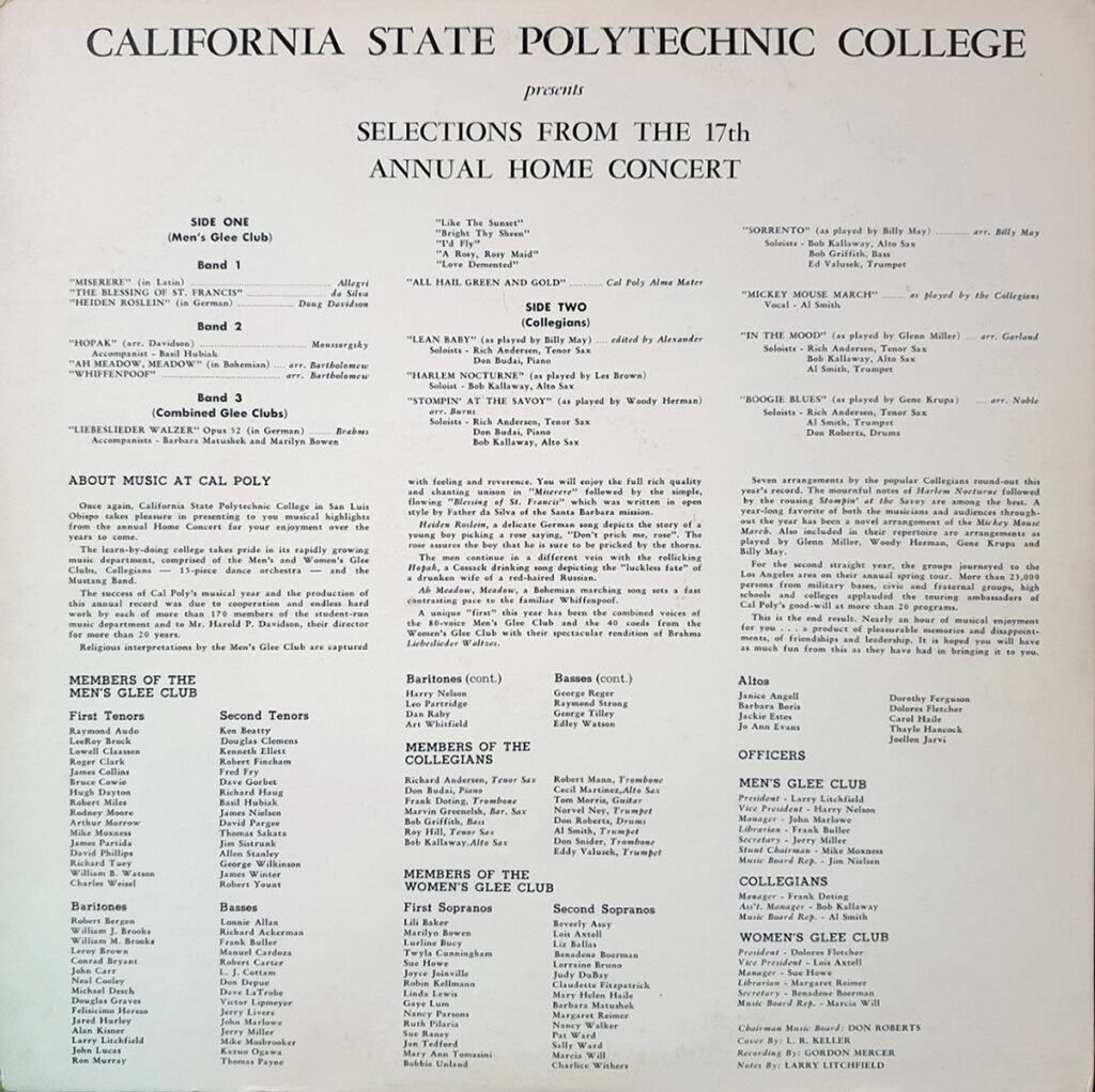 California State Polytechnic College back cover